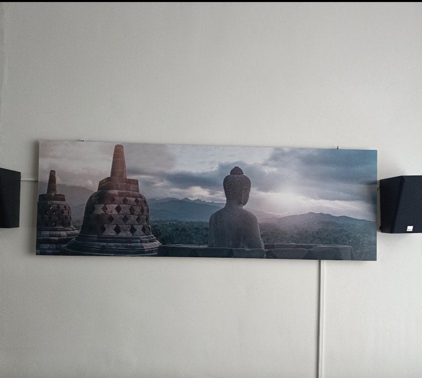 Schilderij wanddecoratie Borobodur Indonesie hout, Ophalen, Zo goed als nieuw