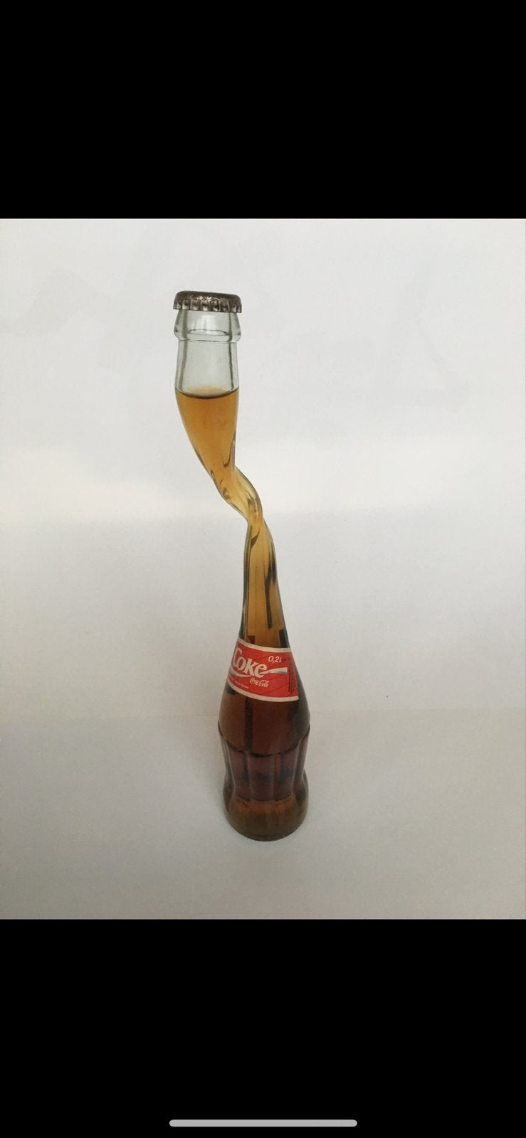 Vintage gedraaide Coca Cola fles - Uniek verzamelobject, Verzenden, Gebruikt