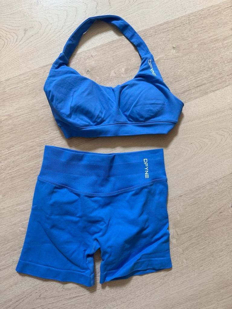 Dfyne tweedelige sportset XS, Blauw, Ophalen of Verzenden, Maat 34 (XS) of kleiner, Fitness of Aerobics