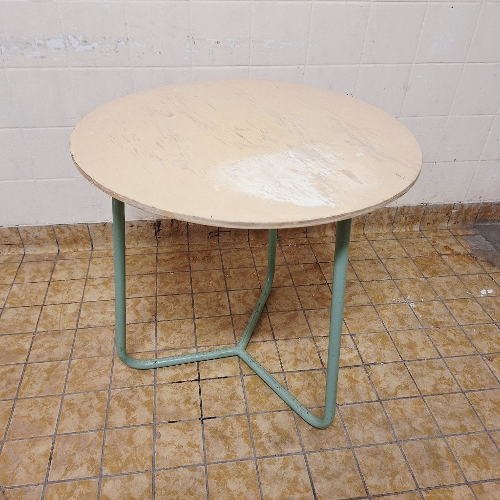 Vintage Stijl Ronde Bijzettafel / Tafeltje / Verweerd, Ophalen, Gebruikt, -, -