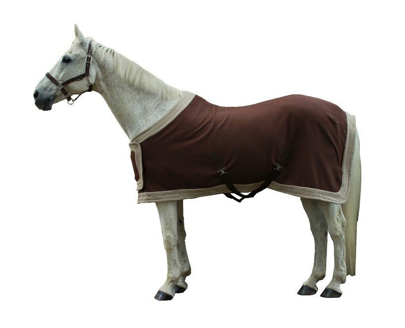 Bruin met beige Horka fleecedeken maat 145/195, Full (L), Overige merken, Zweetdeken, Nieuw