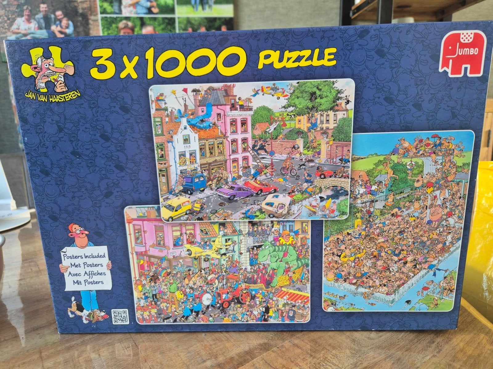 Jan van Haasteren puzzel 3x 1000 stukjes, Ophalen of Verzenden, 500 t/m 1500 stukjes, Zo goed als nieuw, Legpuzzel
