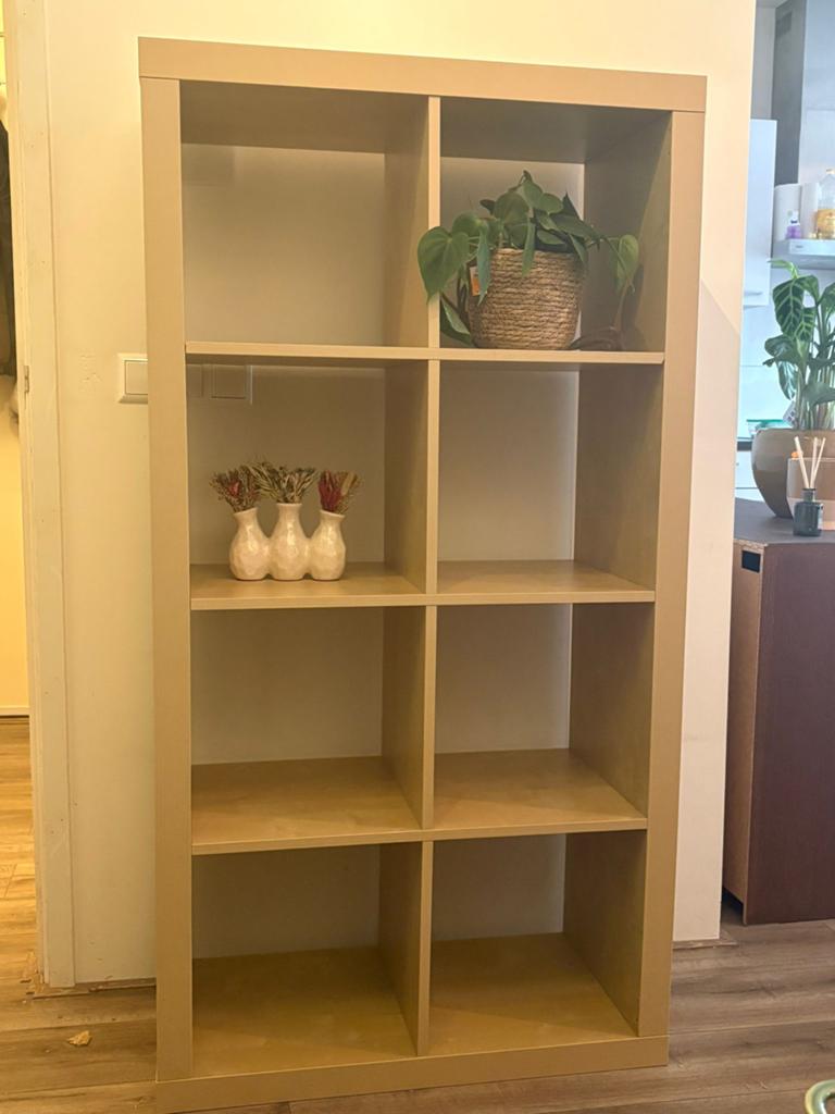 Ikea Kallax kast met 8 vakken - licht bruin, Ophalen, Met plank(en), Gebruikt, 100 tot 150 cm
