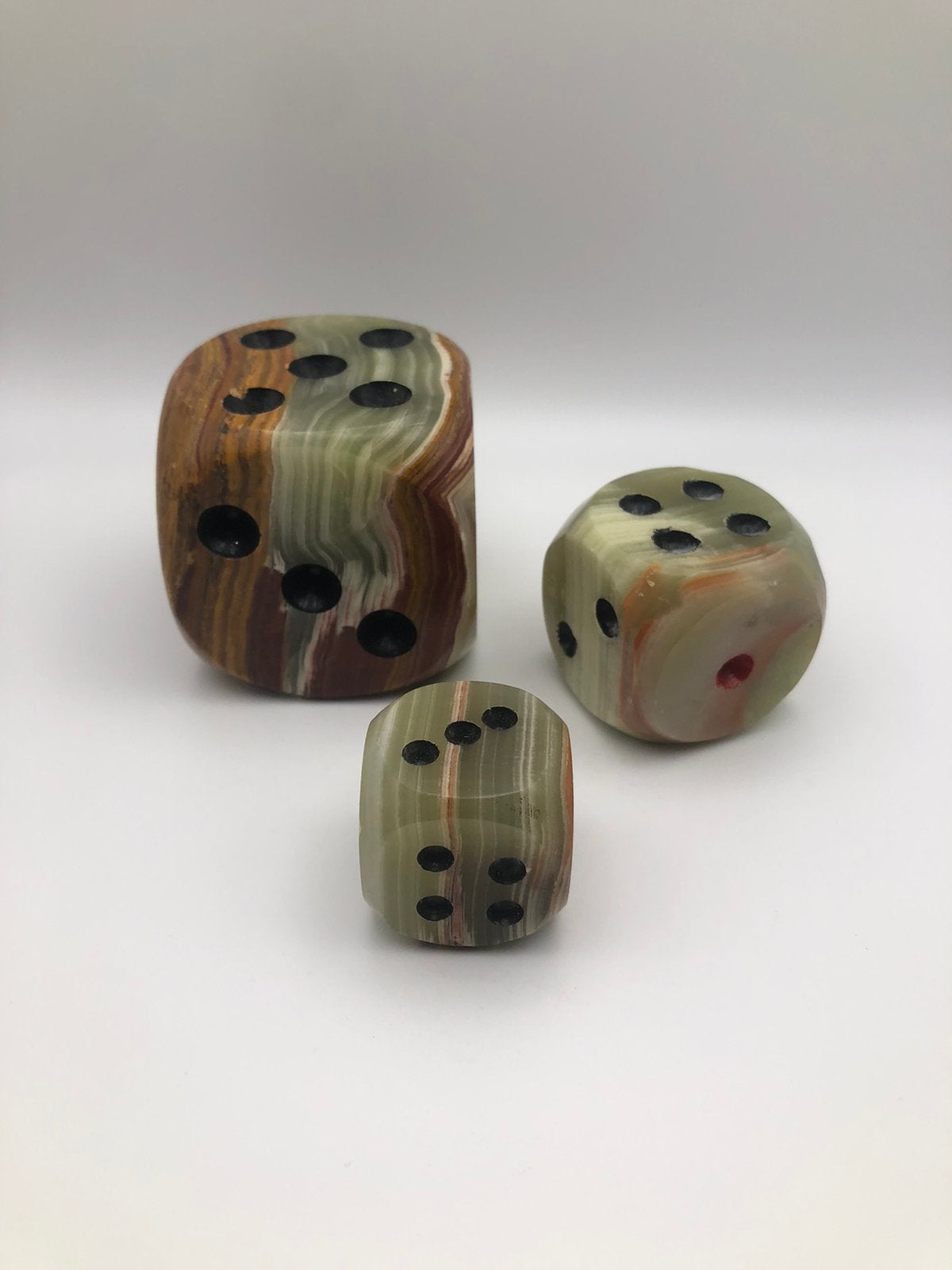 Set van 3 vintage onyx dobbelstenen, Verzenden