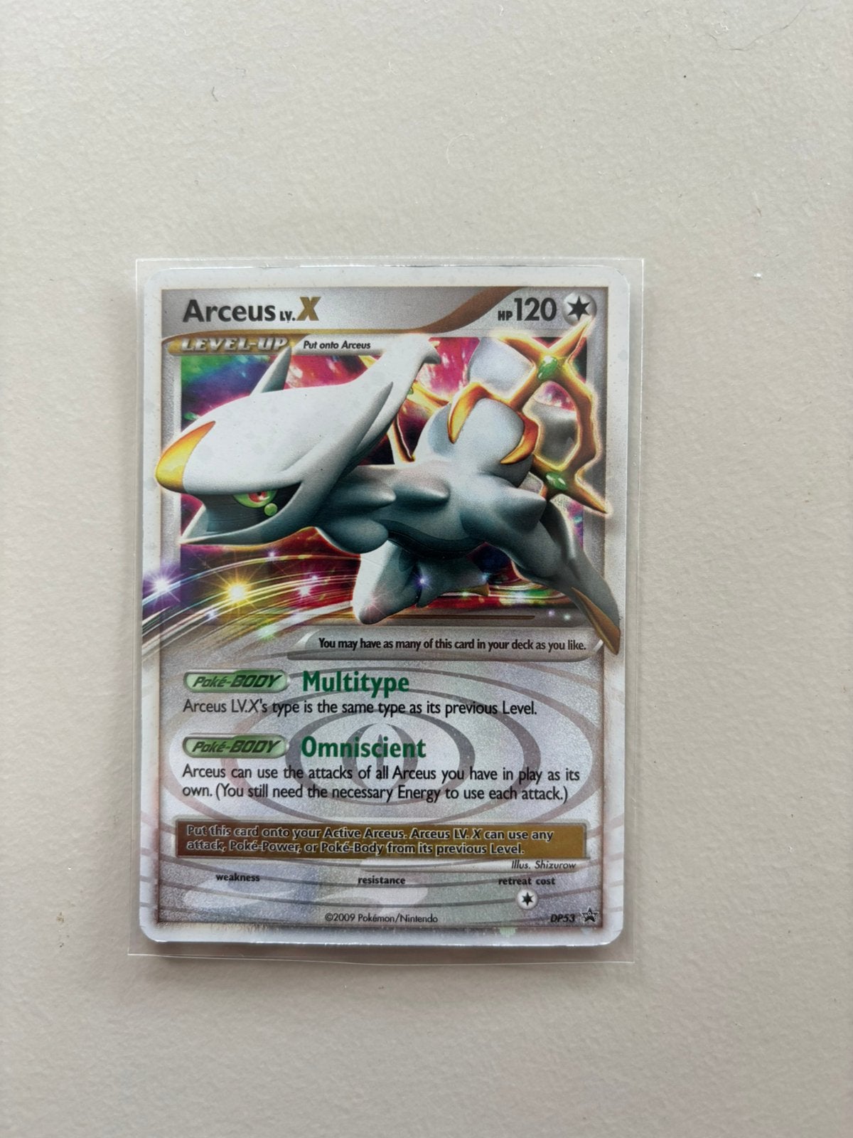 Arceus lv. X pokemon kaart, Ophalen of Verzenden, Zo goed als nieuw