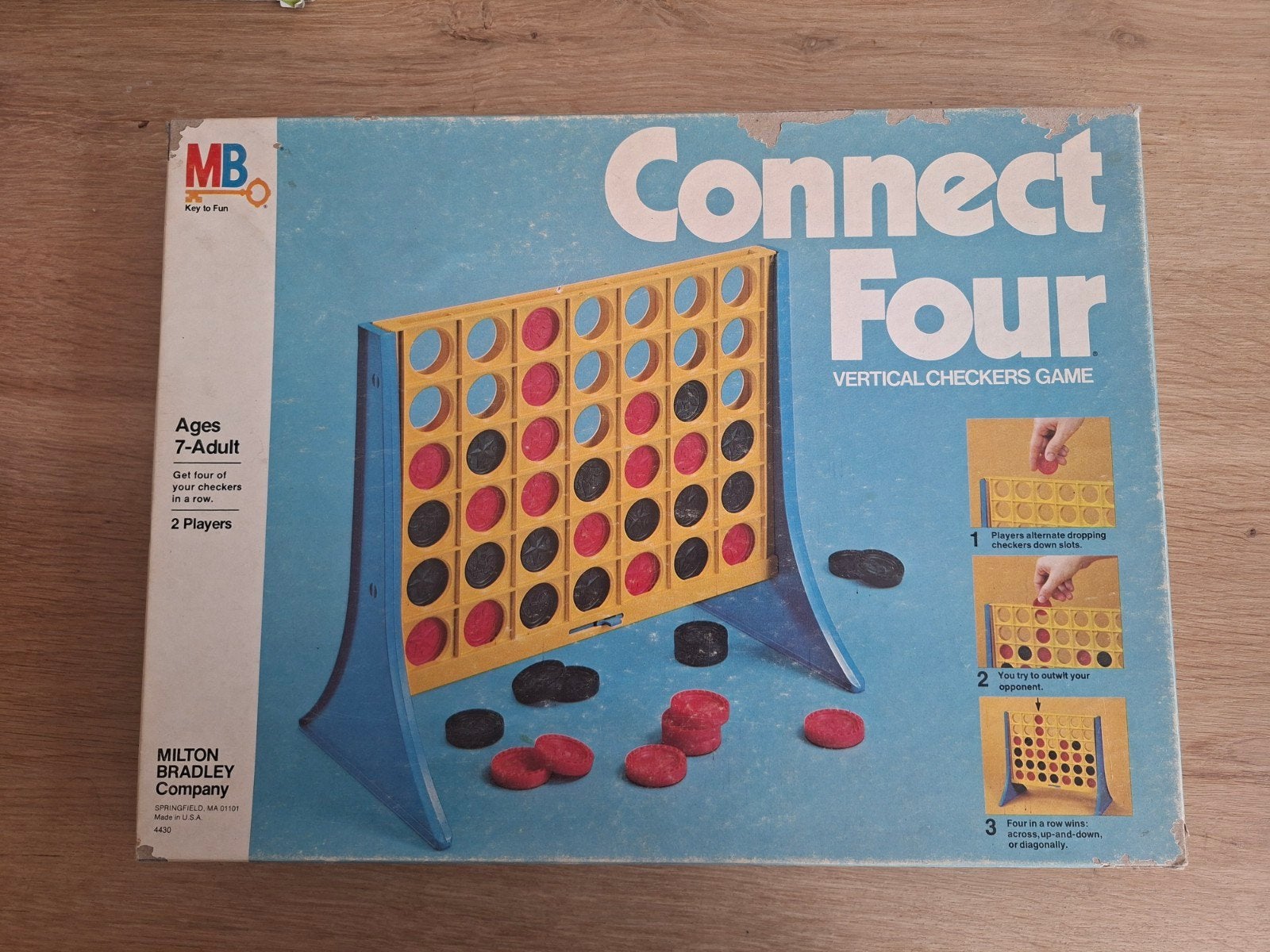 Vintage Connect Four (Vier op een Rij) van MB, Een of twee spelers, Ophalen of Verzenden, Gebruikt, MB (Milton Bradley Company)