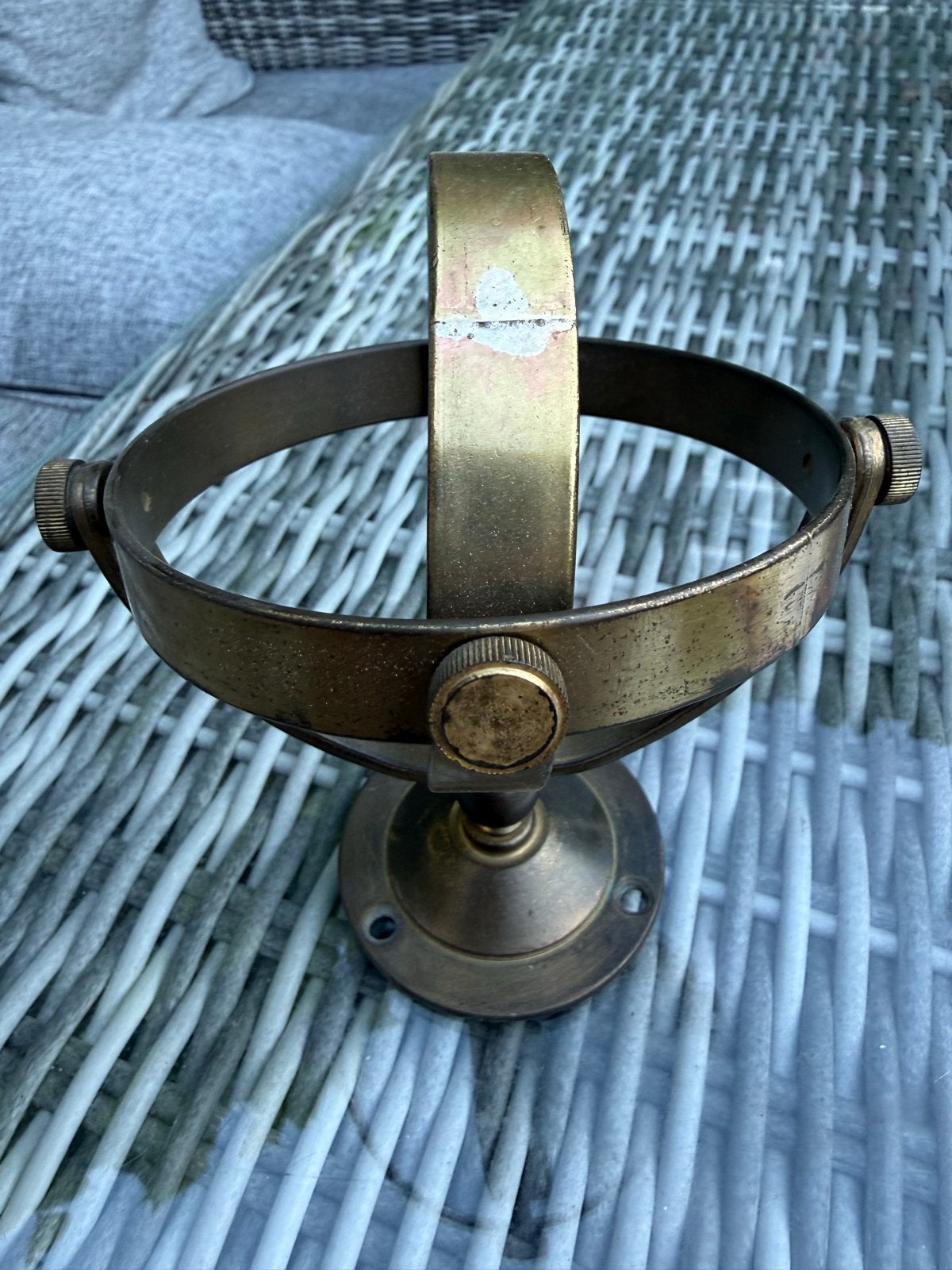Vintage messing gimbal houder 'Made in Holland' DHR, Antiek en Kunst, Ophalen of Verzenden