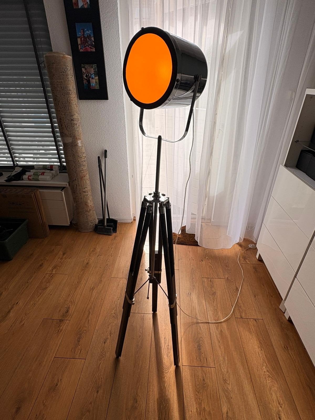 Stijlvolle Vloerlamp met Statief - Studio Look, Gebruikt, Industrieel, Modern, Vintage, Studio, 150 tot 200 cm, Hout