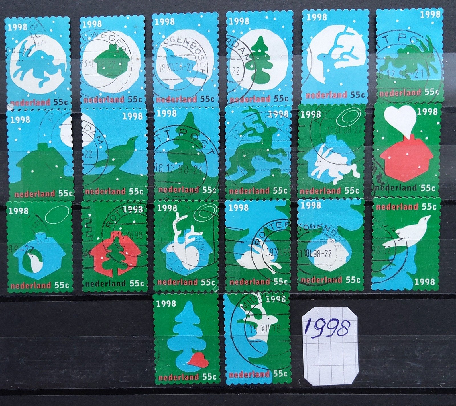 DECEMBERZEGELS  1998, Ophalen of Verzenden, Na 1940, Gestempeld