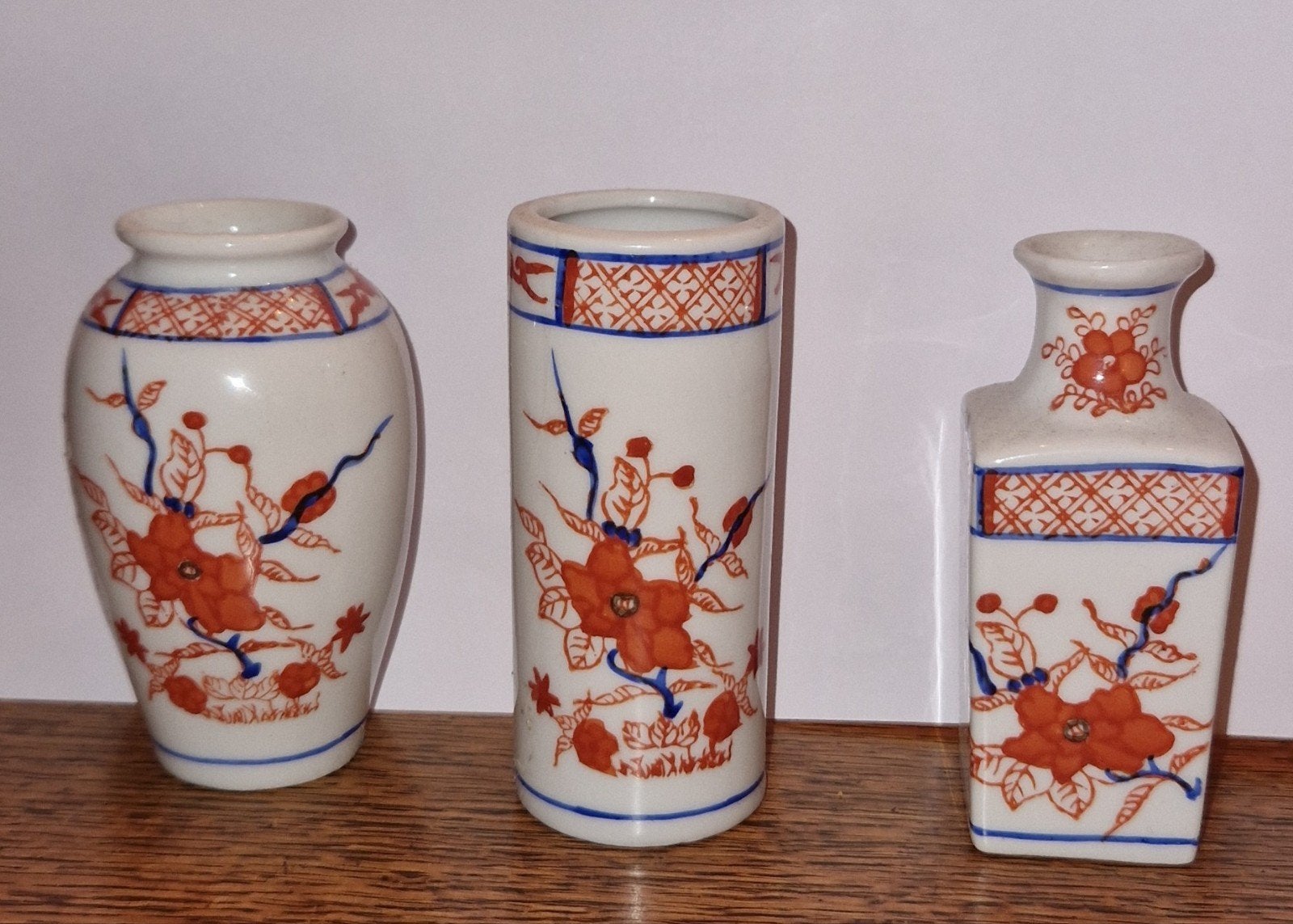 Set van 3 decoratieve Chinese vaasjes met stempel, Ophalen of Verzenden