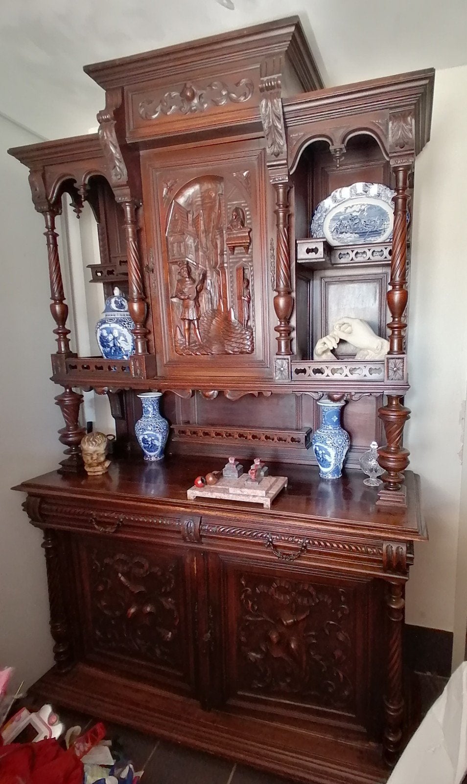 Antieke Franse Jachtkast met Houtsnijwerk - ca. 1880, Ophalen