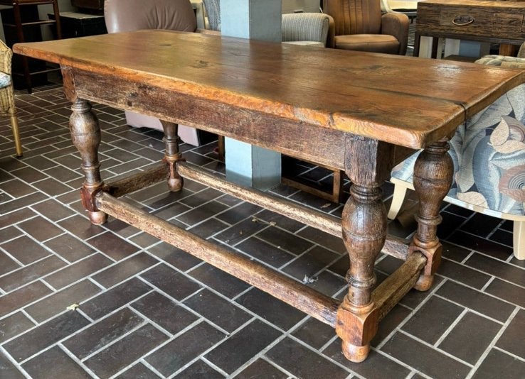 Franse Antieke eikenhouten kloostertafel – robuust, Ophalen