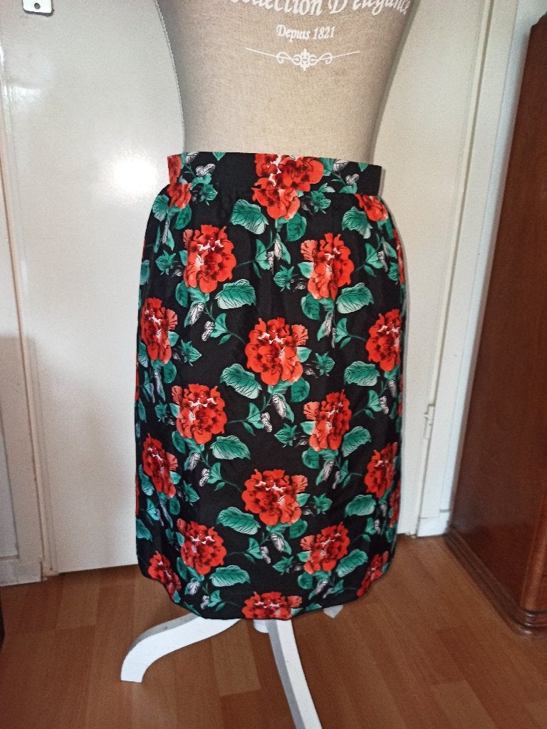 NIEUW! Schattige vintage bloem rok maat 4XL = 50 52, Kleding | Dames, Grote Maten, Verzenden, Nieuw, Meerkleurig, Rok