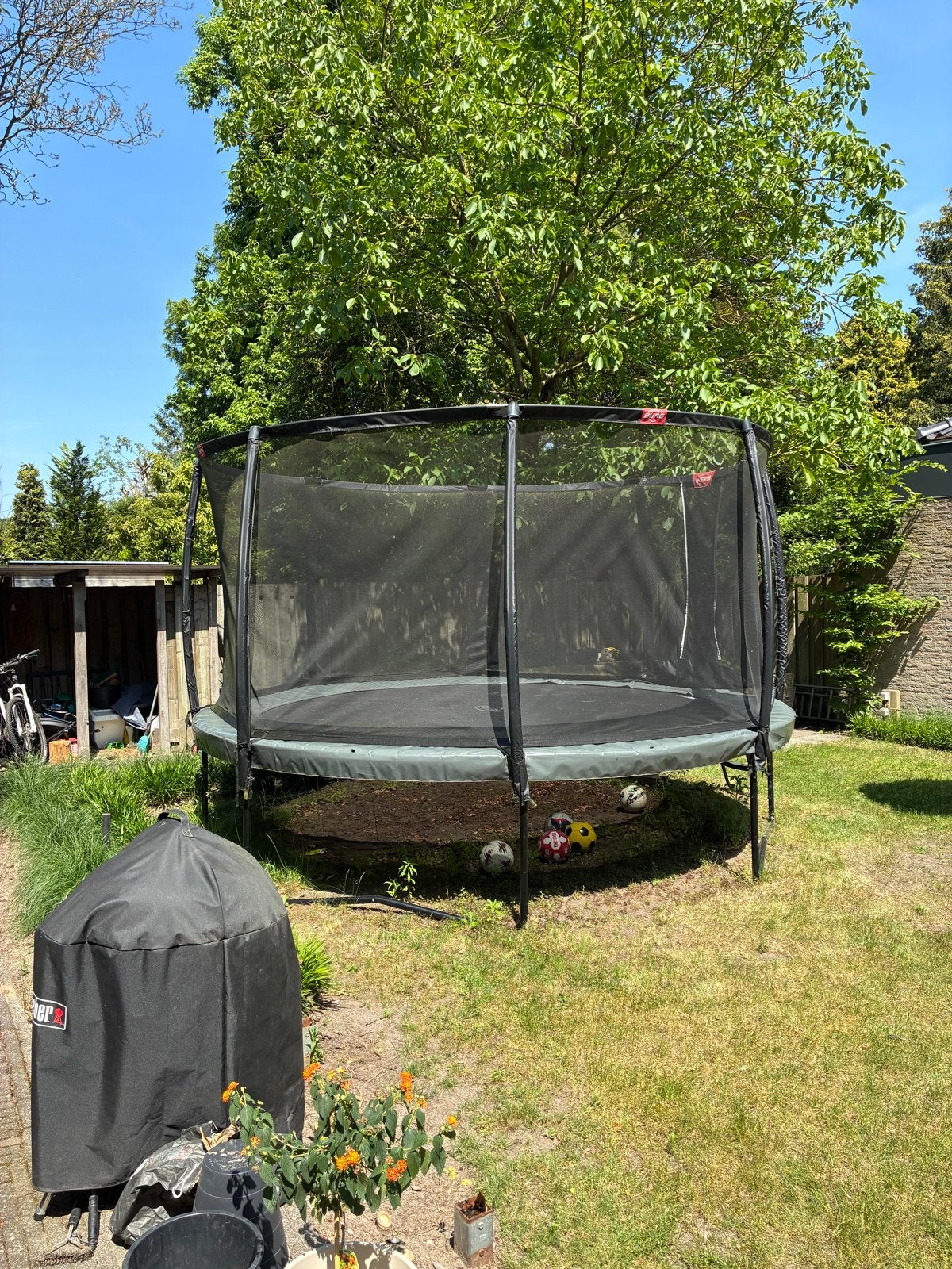 BERG Elite Trampoline 430 cm met Safetynet DeLuxe, Ophalen, Gebruikt