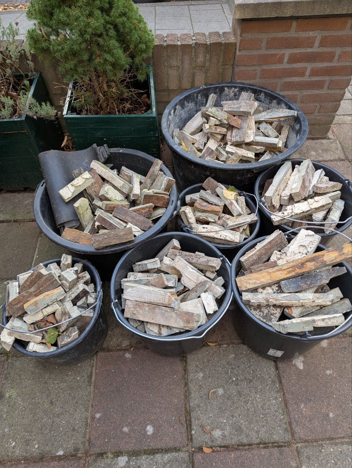 Natuursteen strips (ca. 5m2) - gratis af te halen, Ophalen, Gebruikt, 5 tot 10 m², Wandtegels