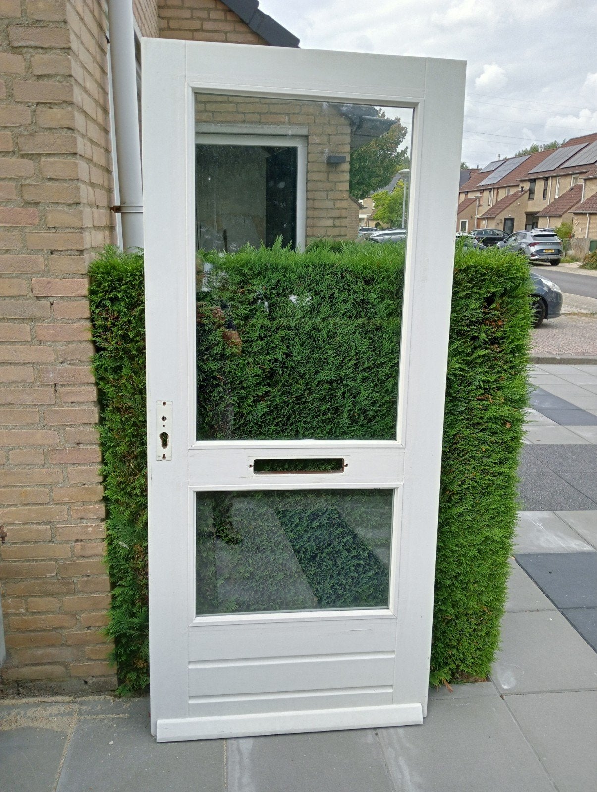 hardhouten voordeur met HR++ isolatieglas, Ophalen, Gebruikt, 200 tot 215 cm, Glas
