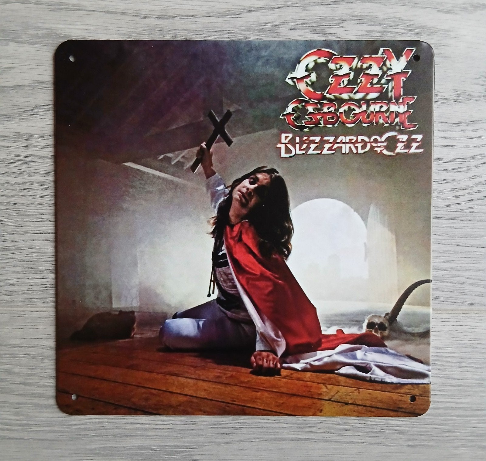 Ozzy Osbourne Blizzard Of Ozz 20x20 cm Metalen Reclamebord, Ophalen of Verzenden, Nieuw, Poster, Artwork of Schilderij