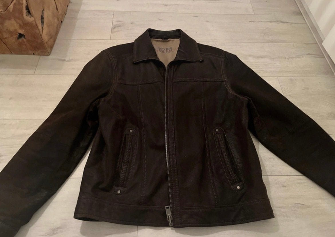 DNR Leren Jas Maat 52, Kleding | Heren, Ophalen of Verzenden, Gedragen, Maat 52/54 (L), Bruin