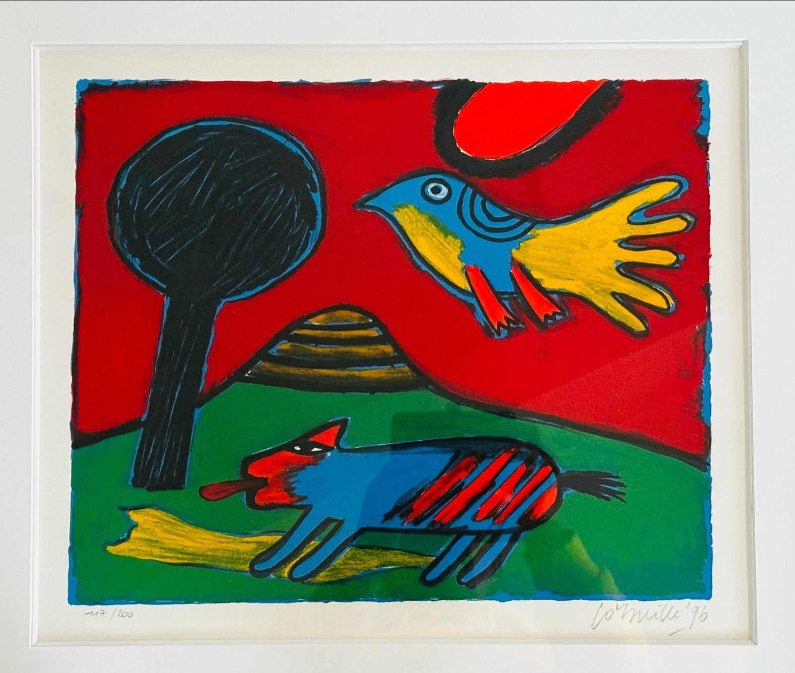 Corneille Zeefdruk 1996 - Nr. 117/200 - Ingelijst, Gelimiteerde oplage, Ophalen of Verzenden, Zeefdruk