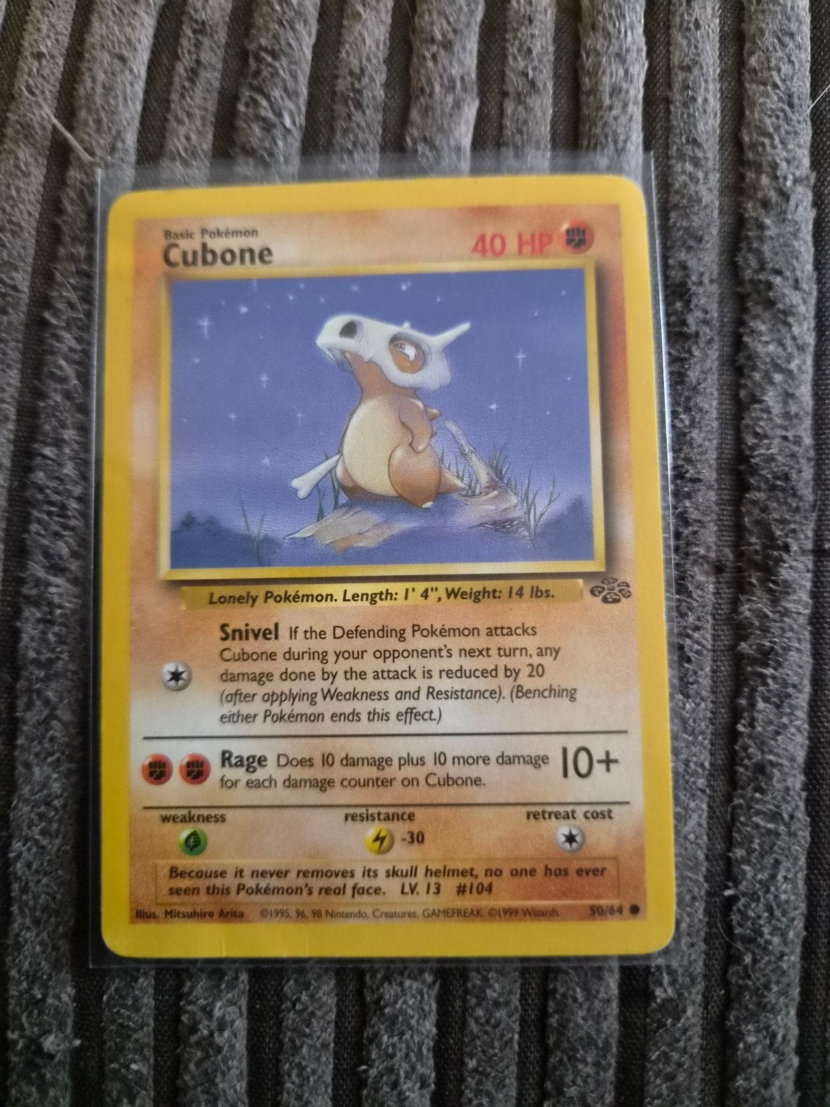 Pokémon Cubone Kaart uit 1999, Ophalen of Verzenden, Gebruikt, Losse kaart