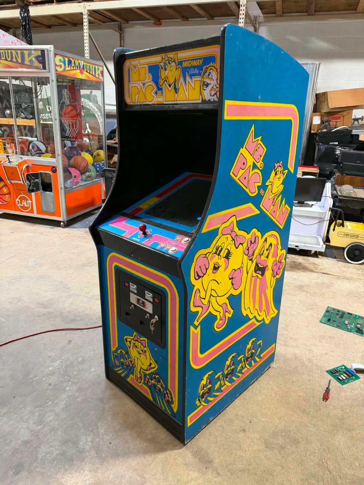 Ms Pacman arcade machine ongerestaureerde staat, Ophalen, Usa, Zo goed als nieuw, Ms pacman
