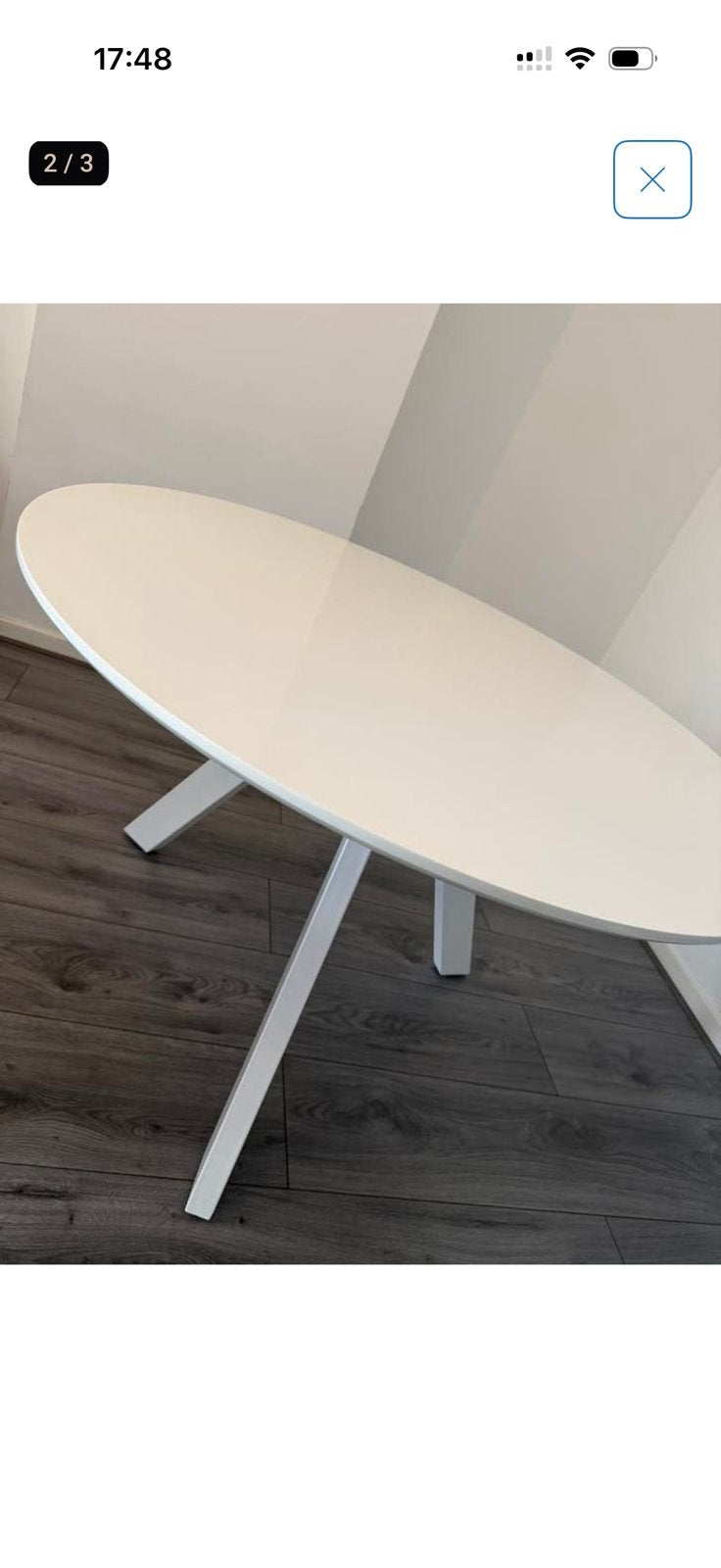Eettafel 120 cm wit, 100 tot 150 cm, Rond, Ophalen of Verzenden, Zo goed als nieuw