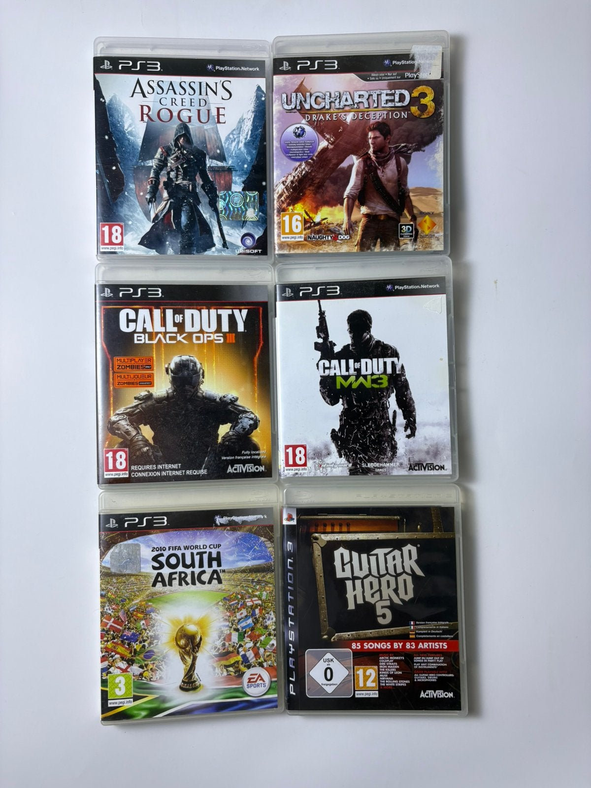 PS3 Games Bundel – 6 Games – Assassin’s Creed, COD, Uncharte, Ophalen of Verzenden, Zo goed als nieuw, Met 2 controllers, Slim