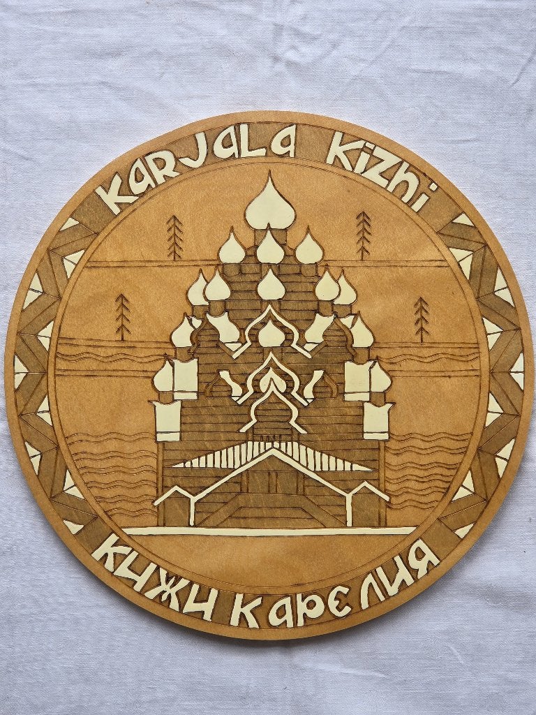 Houten wanddecoratie Kizhi-kerk,  Karelië, USSR (1979), Ophalen of Verzenden