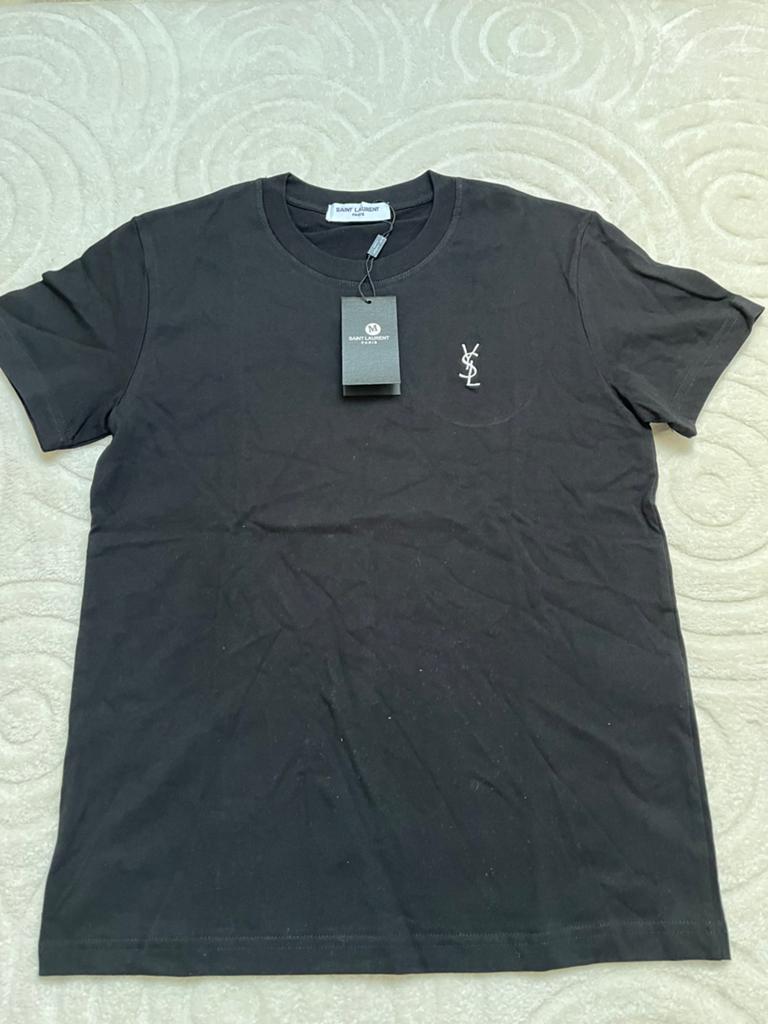 Yves Saint Laurent T-shirt met wit logo - Nieuw - Maat M, Ophalen of Verzenden, Nieuw, Maat 48/50 (M), Zwart