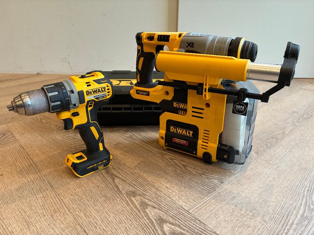 DeWalt 18V Boorhamer plus afzuiging en schroefboormachine, Ophalen, Zo goed als nieuw, Boor- en/of Breekhamer, Klopboormechanisme