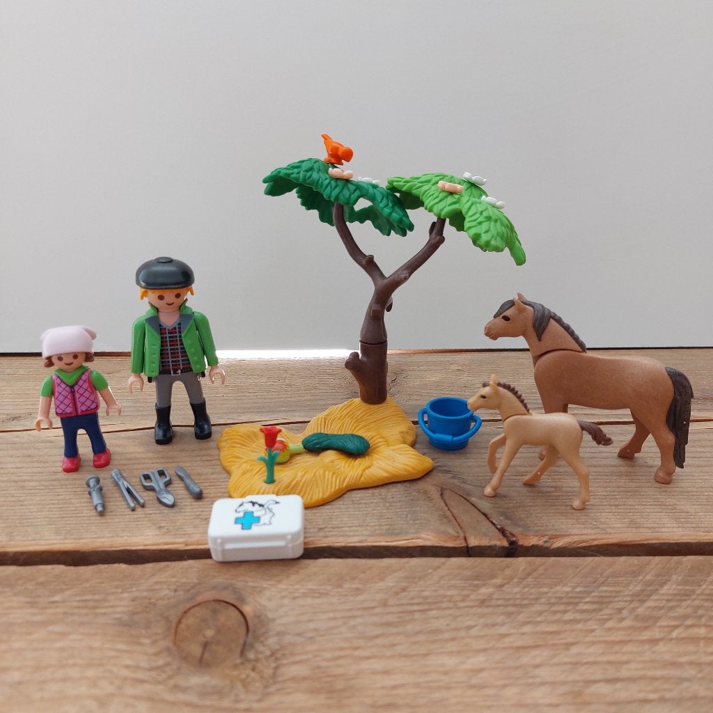 Playmobil - Dierenarts met pony's (6949), Gebruikt, Complete set, Overige typen, Ophalen of Verzenden