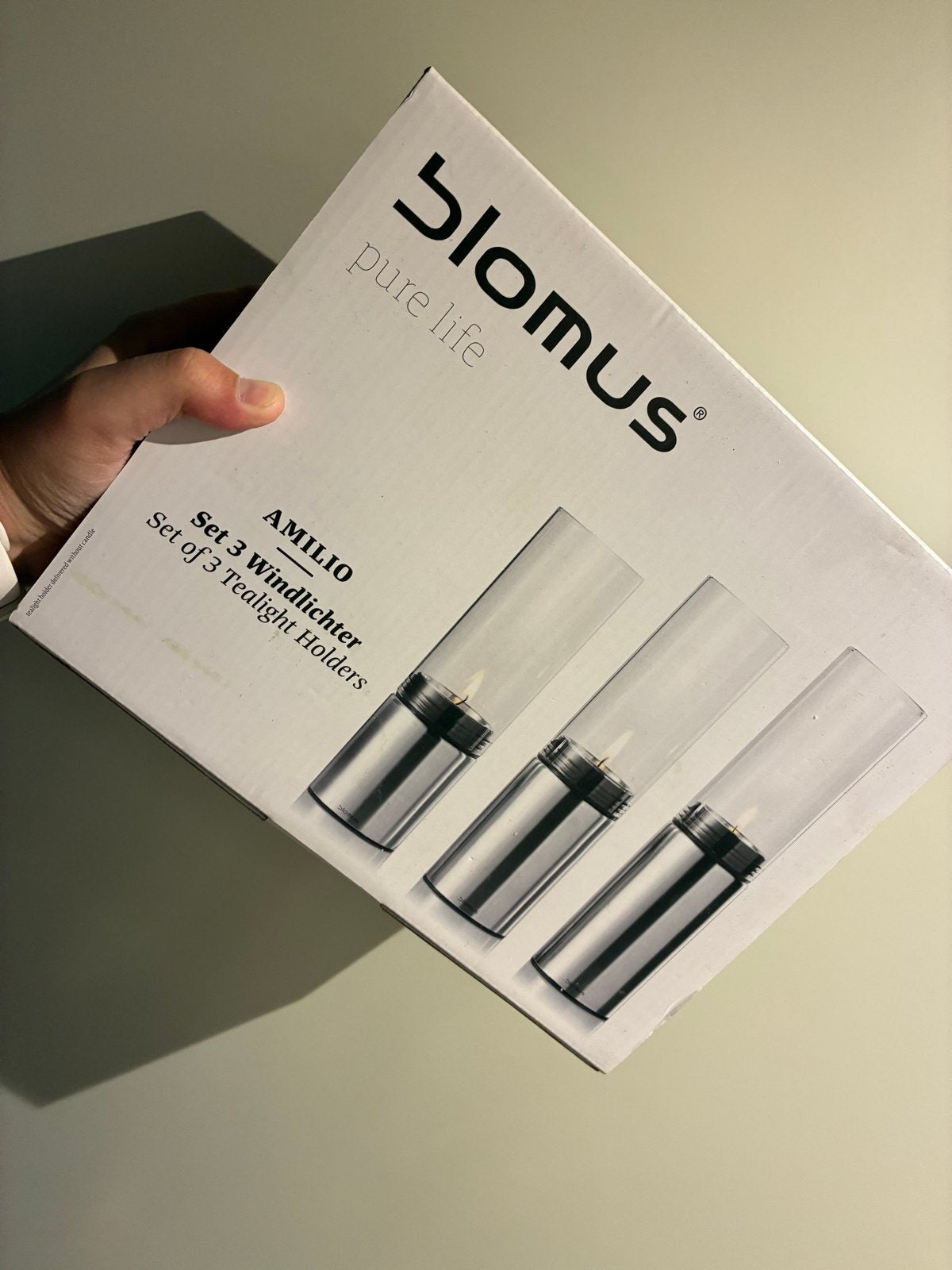 Blomus Amilio Windlichten Set - 3 Stuks, Windlicht, Overige merken, Nieuw, Ophalen of Verzenden