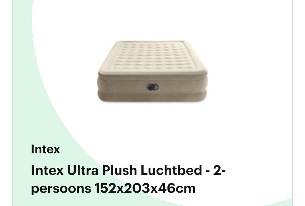 Intex (hoog)luchtbed 2-persoons, Caravans en Kamperen, Luchtbedden, Ophalen, Zo goed als nieuw, 2-persoons