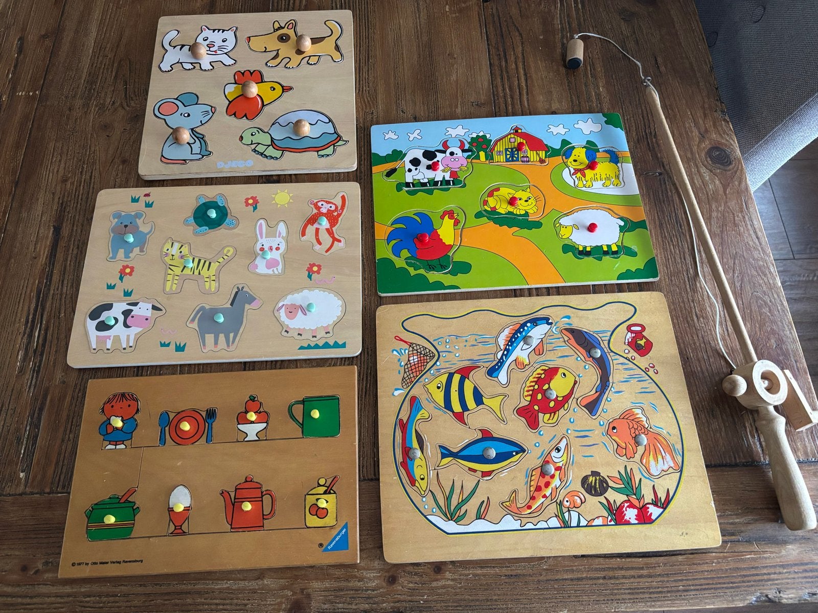 Houten Insteekpuzzels en Visspeelgoed voor Kinderen, Ophalen, 2 tot 4 jaar, Gebruikt, Van hout