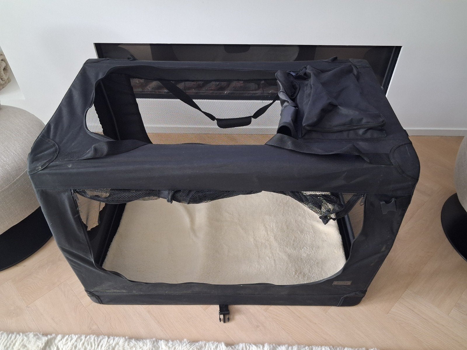 Lionto transportbox voor honden van textiel, zwart, Ophalen, Zo goed als nieuw
