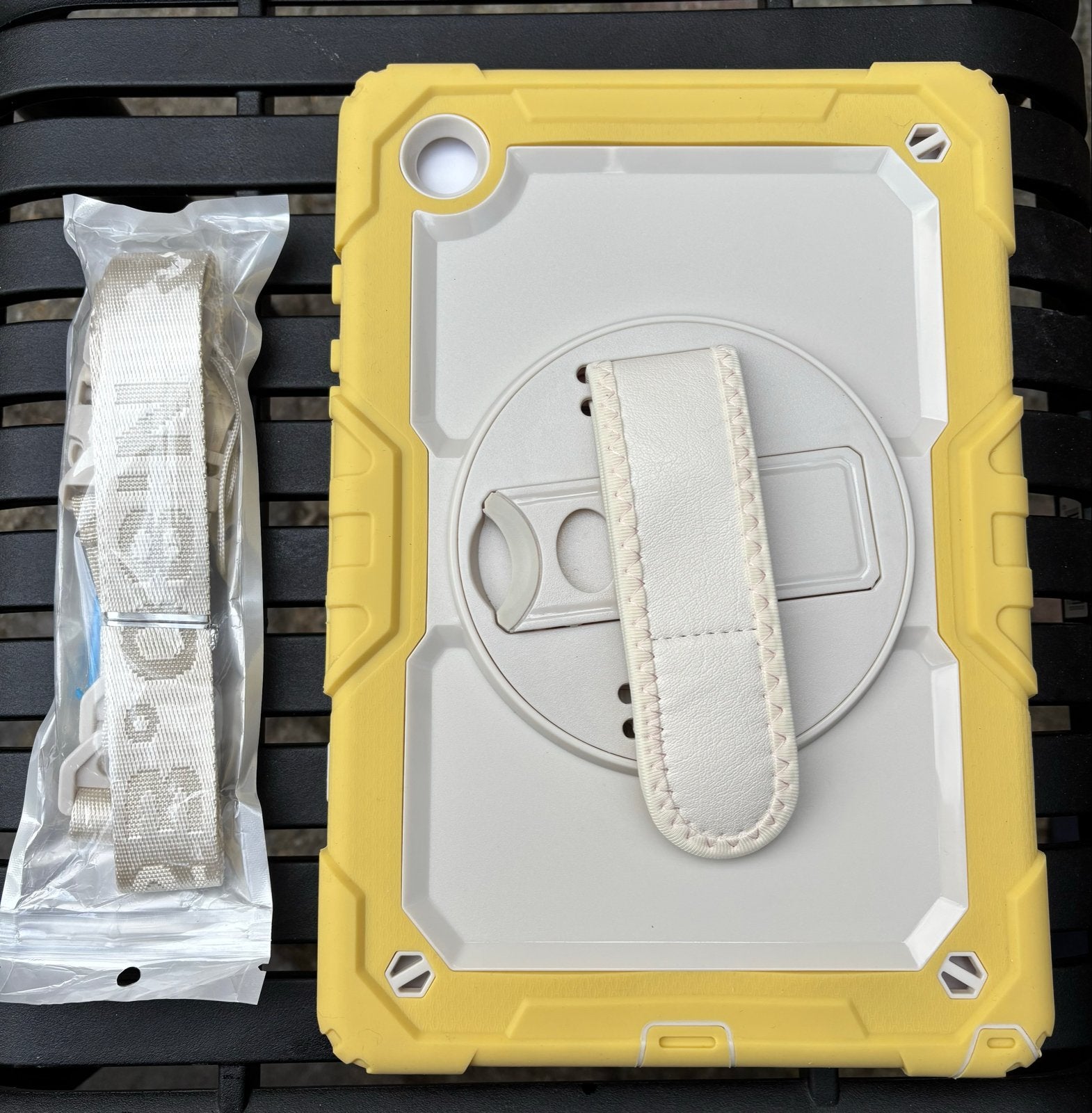 Gele Tablet Hoes met Schouderband voor Samsung Galaxy Tab A8, Ophalen of Verzenden, Nieuw, 10 inch, Bescherming voor- en achterkant