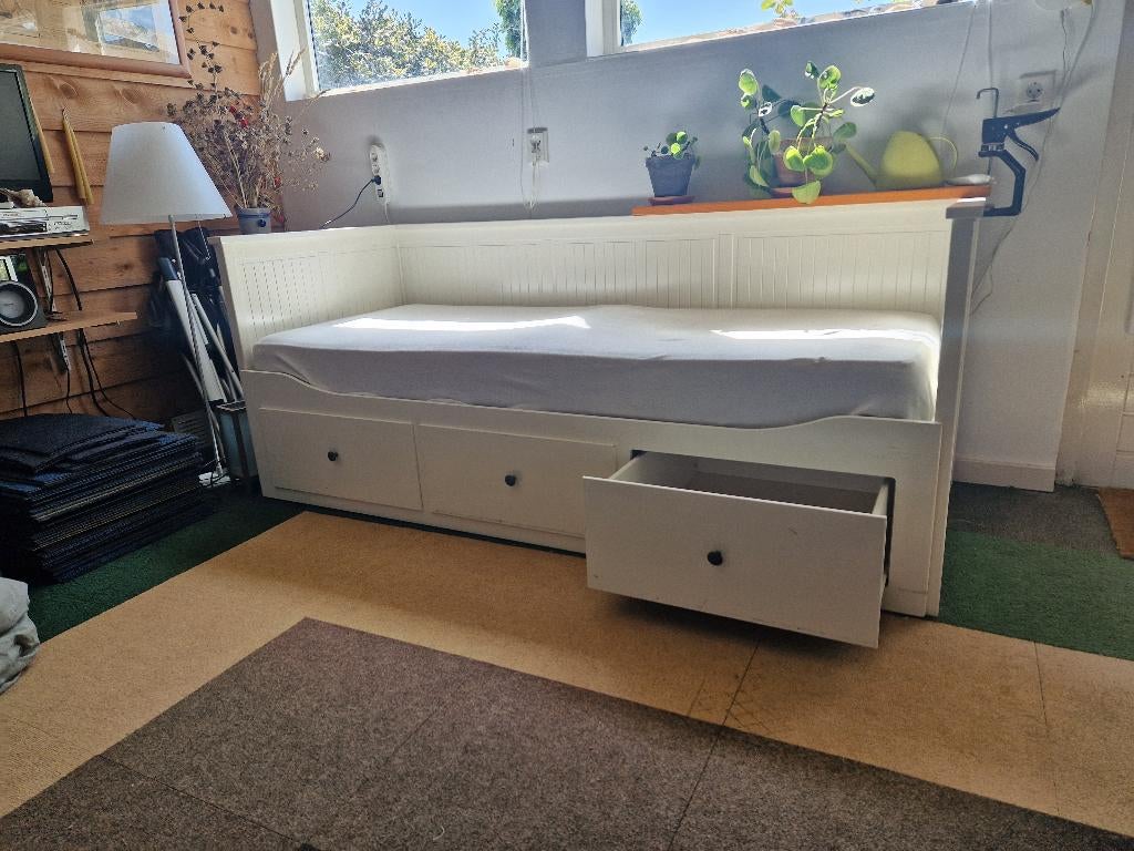 Bedbank Ikea met 3 lades, Ophalen, Gebruikt, Tweepersoons, 80 cm