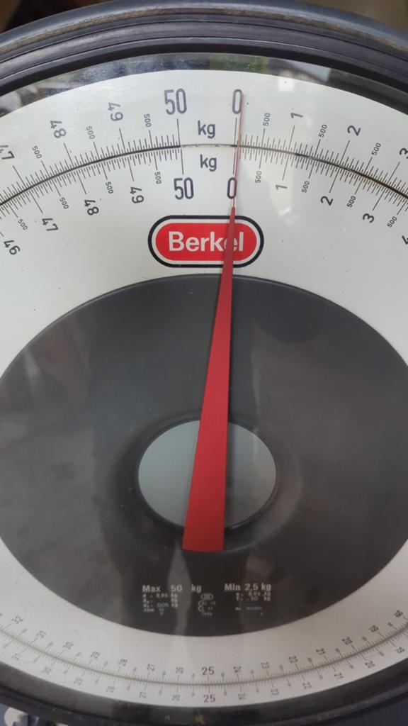Berkel weegschaal 50kg, Witgoed en Apparatuur, Weegschalen, Gebruikt, Analoog, Overige typen, 10 tot 50 kg, Ophalen