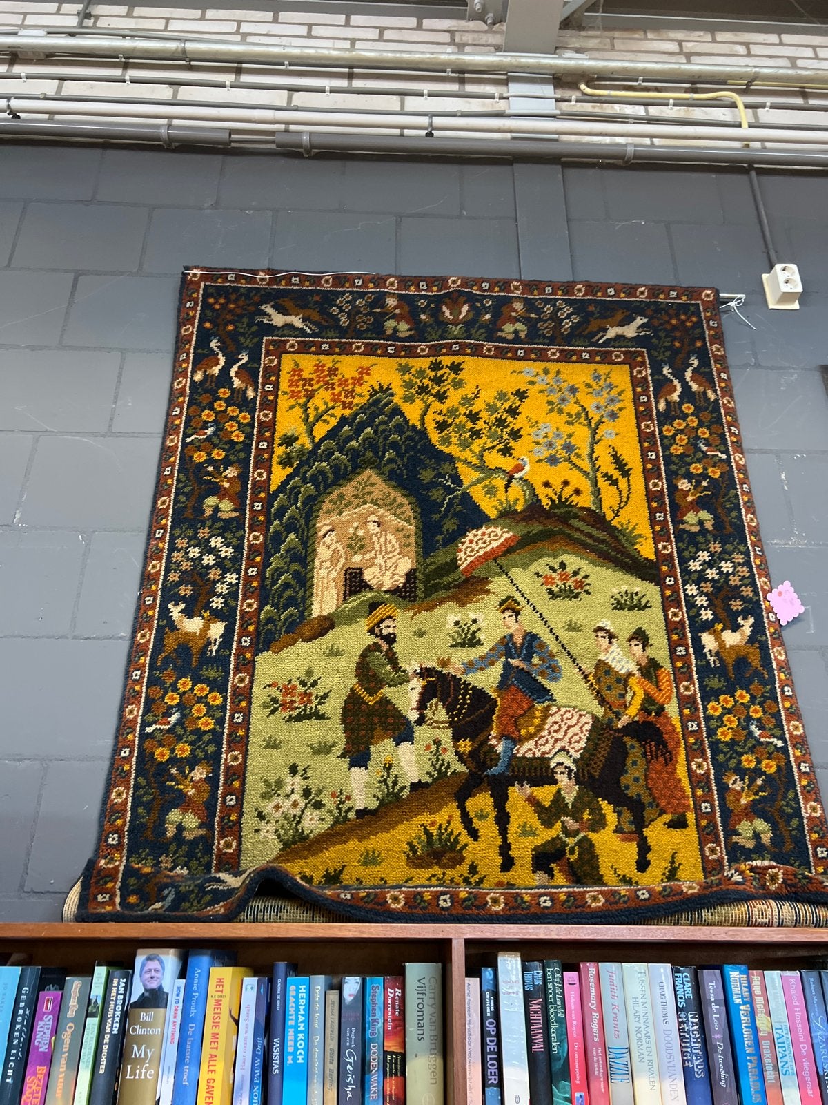 Vintage wandtapijt met jachtscène - 150 x 200 cm, Ophalen