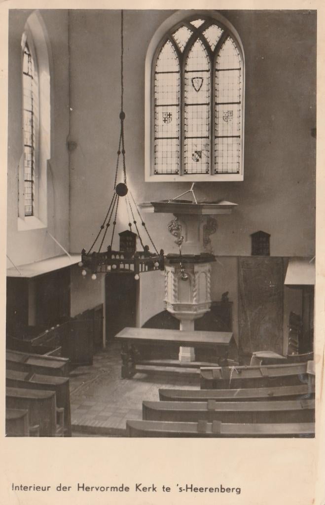 's HEERENBERG Hervormde Kerk Interieur, Verzamelen, Ansichtkaarten | Nederland, Verzenden, 1940 tot 1960, Ongelopen, Gelderland