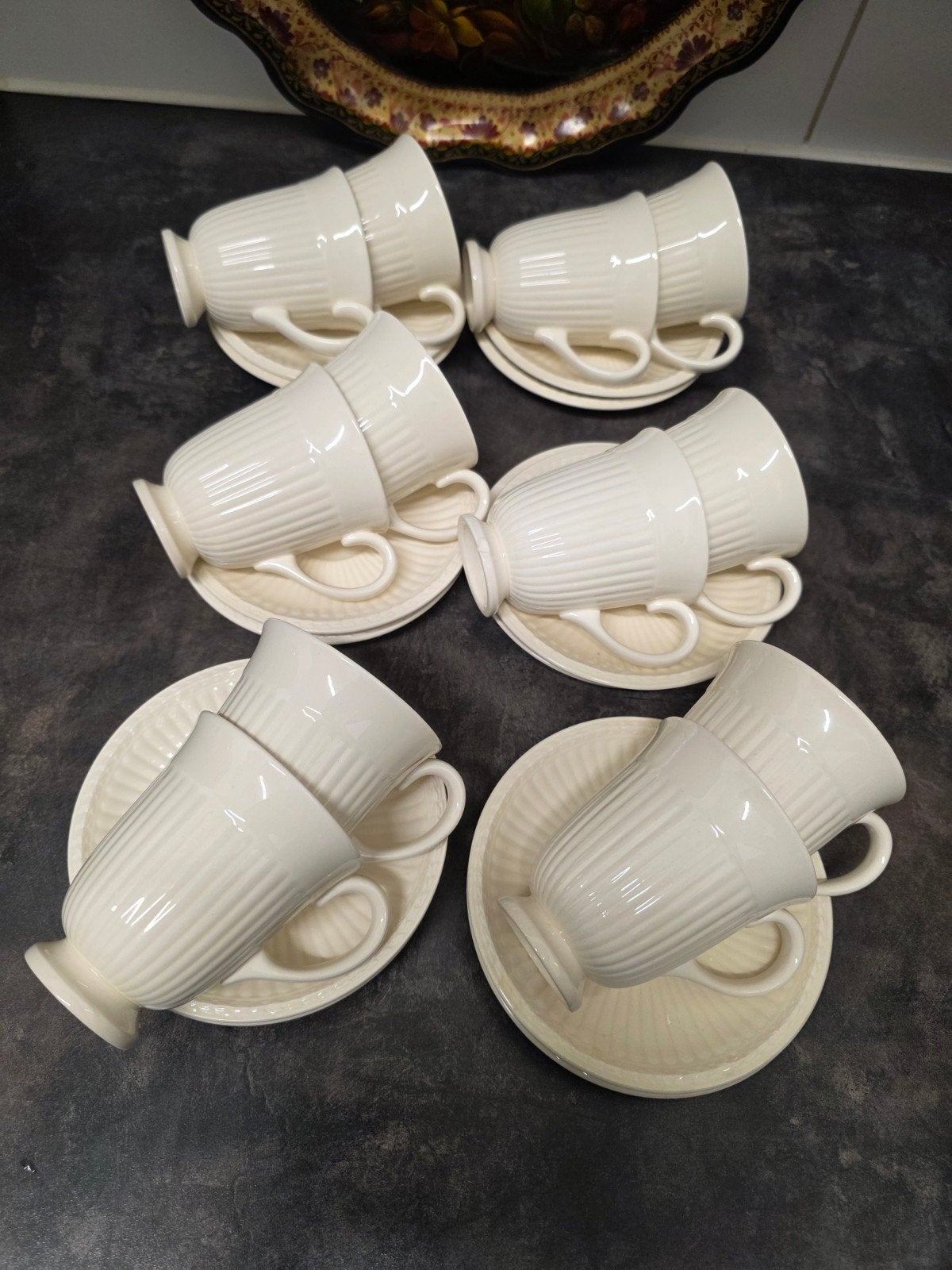 wedgwood Edme koffie kop en schotels 12x, Antiek en Kunst, Ophalen of Verzenden