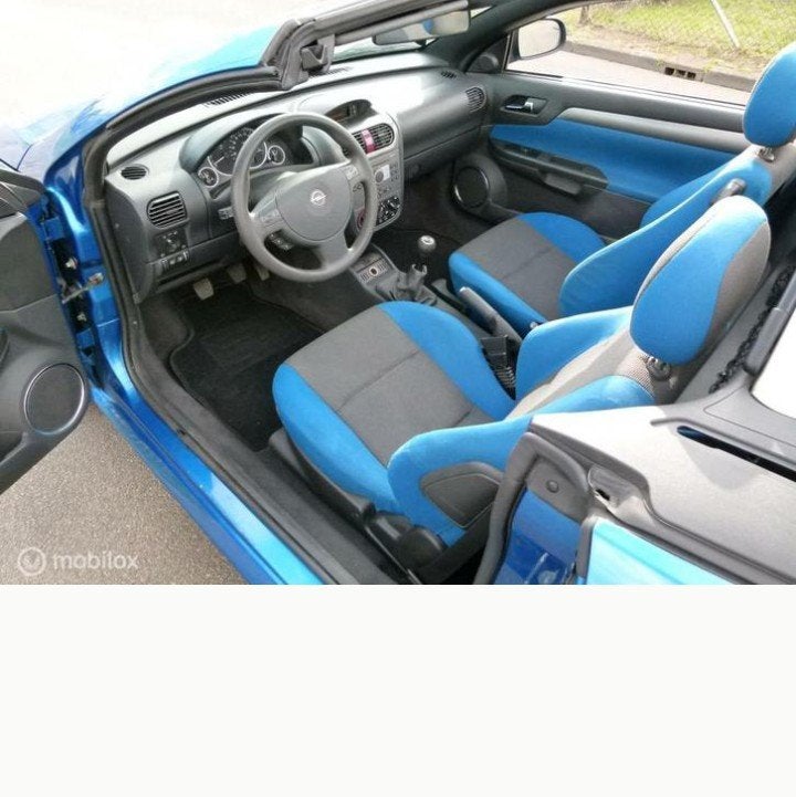 Opel Tigra twintop 2005 Blauw 1,4-16v Enjoy, Auto's, Cabriolet, Blauw, 49 €/maand, Handgeschakeld