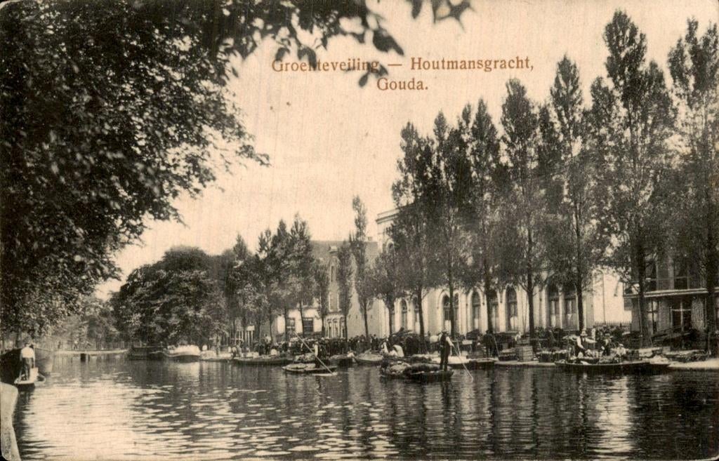Gouda - Groenteveiling - Houtmansgracht, Ophalen of Verzenden, Voor 1920, Ongelopen, Zuid-Holland