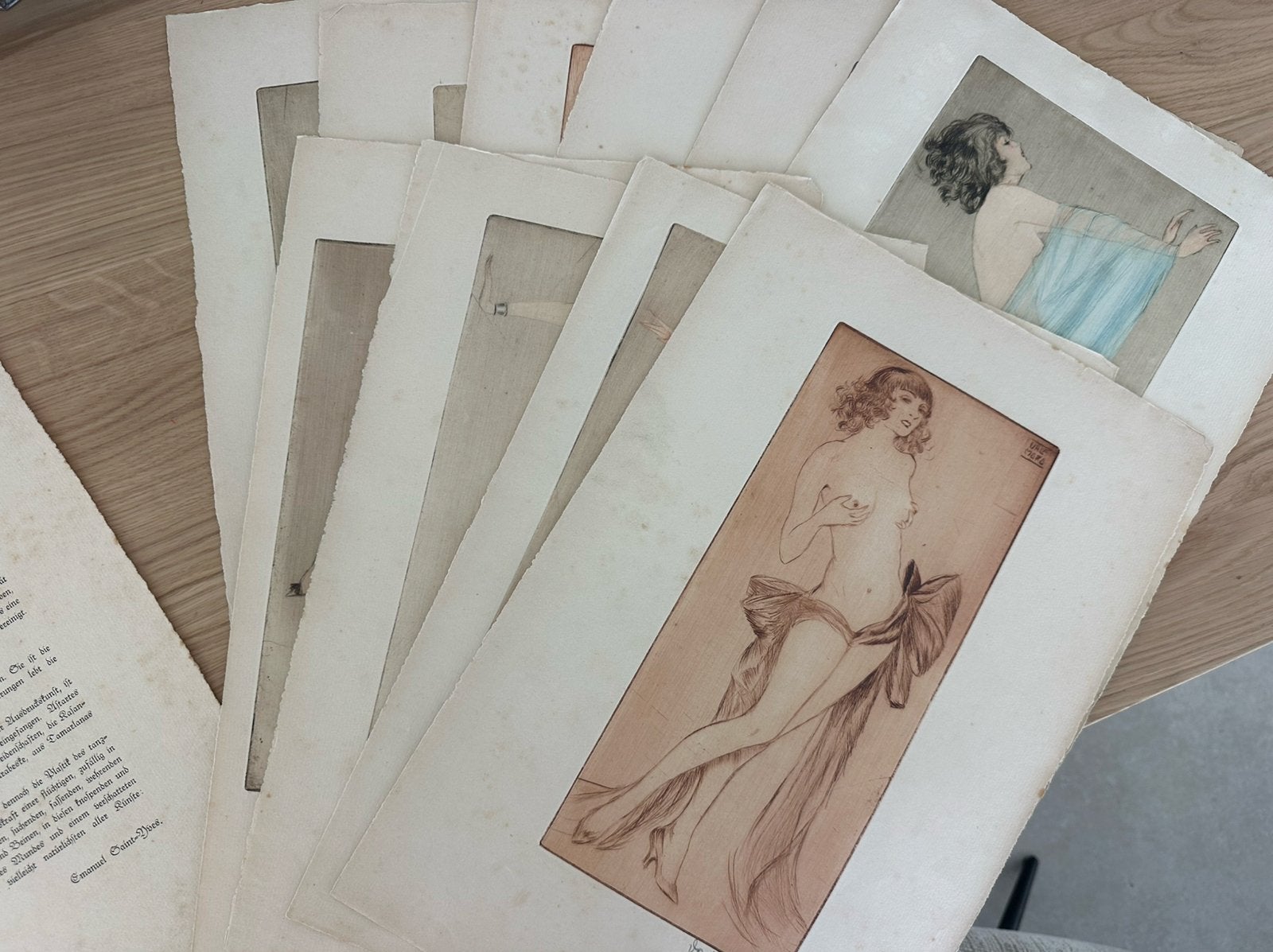 Val moro TANZ - gesigneerd - 1924 Art Deco portfolio, Verzenden, Tekening, Origineel