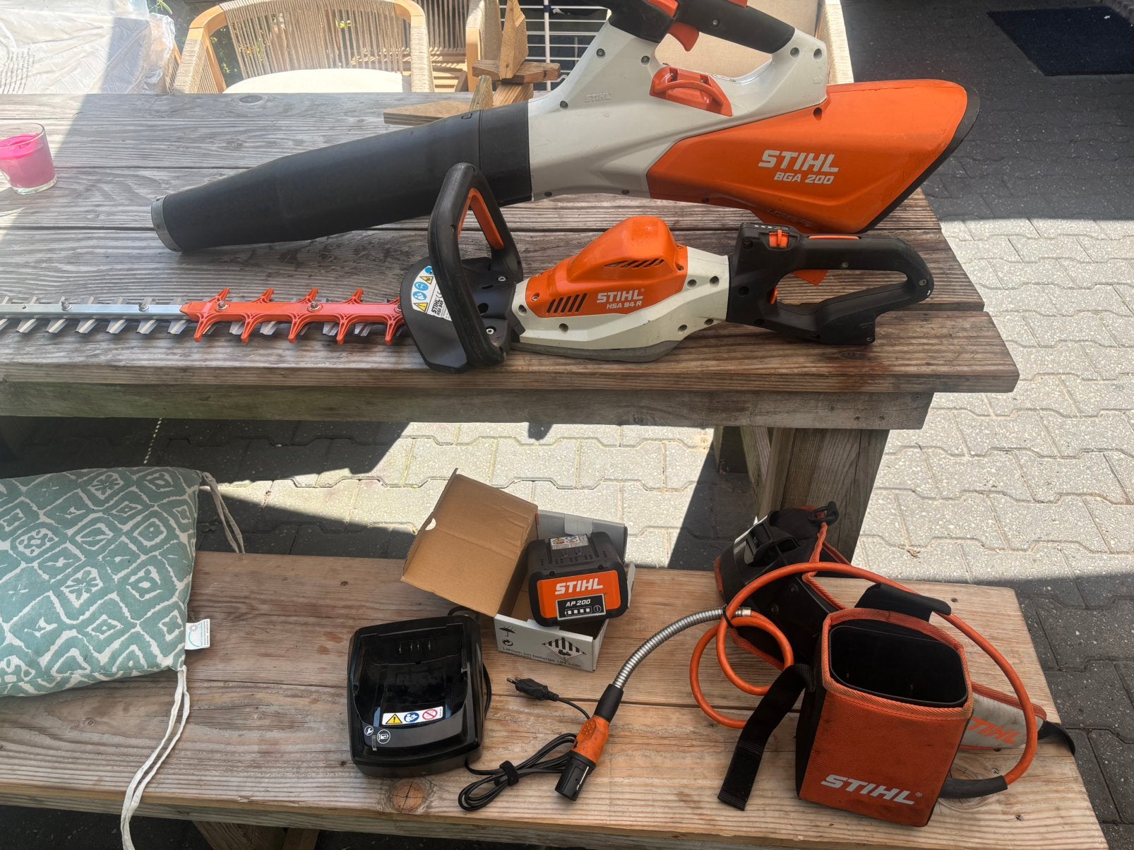 Stihl accu set bga200 bladblazer hsa94r heggenschaar set, Tuin en Terras, Ophalen, Zo goed als nieuw, Overige soorten, Stihl Husqvarna Dolmar