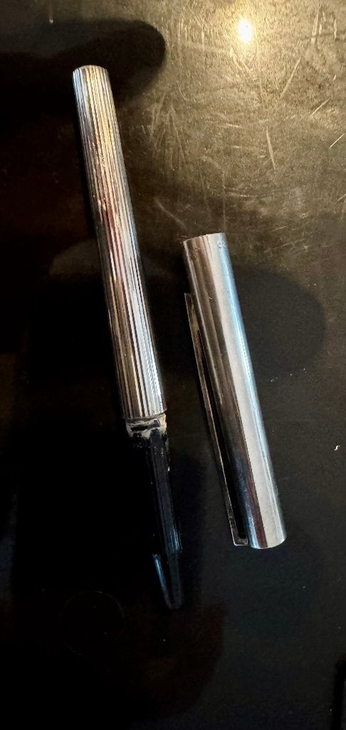 Zilveren st. Dupont pennen, Verzamelen, Pennenverzamelingen, Ophalen of Verzenden, Gebruikt, Overige typen, Overige merken