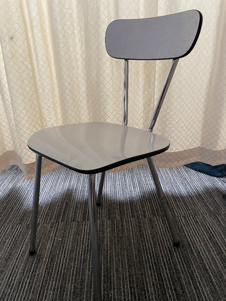 Vintage formica keukenstoel, Ophalen, Gebruikt, Wit, Eén