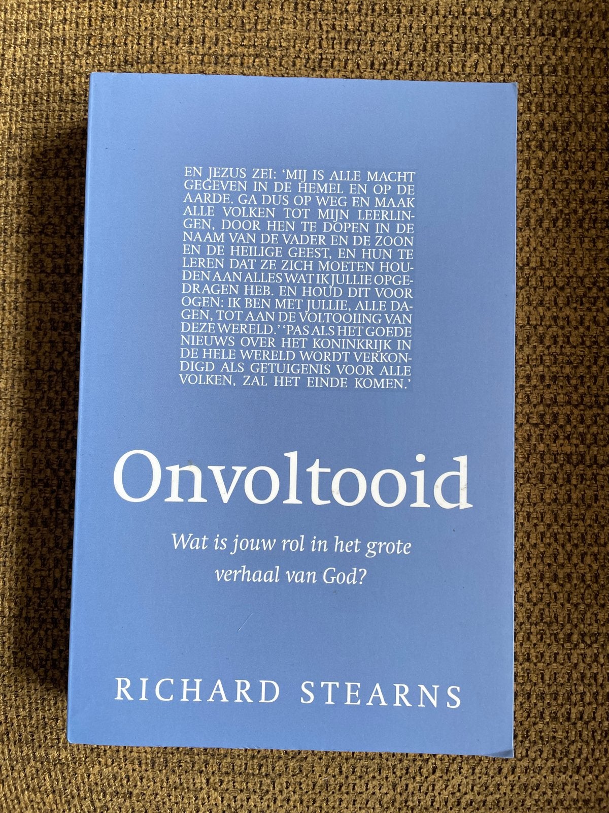Richard Stearns - Onvoltooid, Ophalen of Verzenden, Gelezen, Richard Stearns