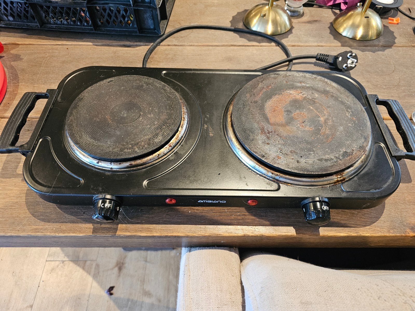 2 pits elektrische kookplaat, Ophalen, Gebruikt, 3 kookzones of minder, Vrijstaand