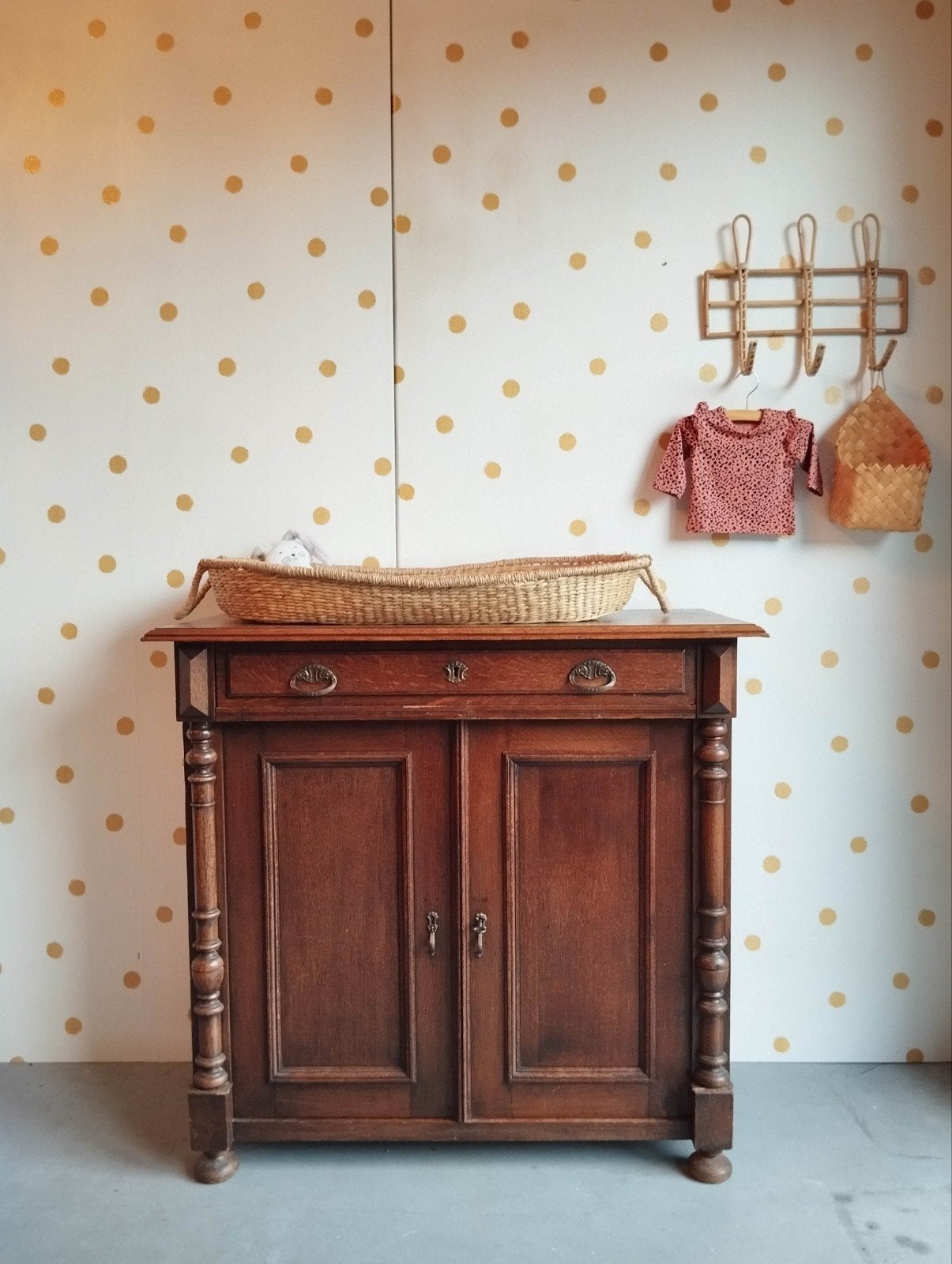 Vintage dressoir Biedermeier /massief hout/bezorgen mogelijk, Ophalen of Verzenden, 25 tot 50 cm, Eikenhout, 100 tot 150 cm